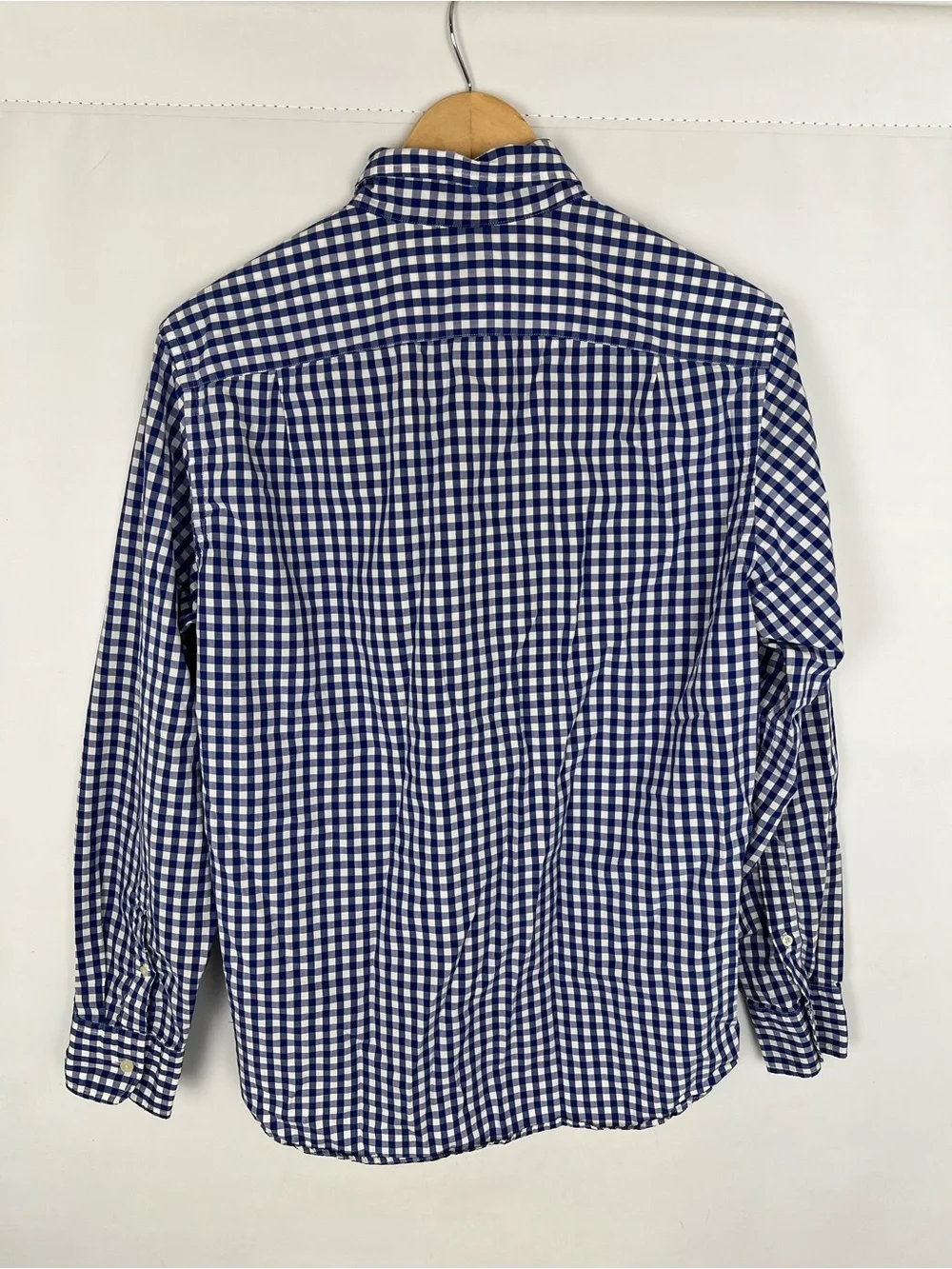 J. Crew Navy and White Gingham Button-Down Shirt